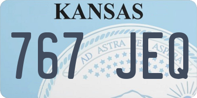 KS license plate 767JEQ