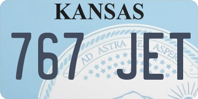 KS license plate 767JET