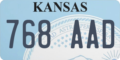 KS license plate 768AAD