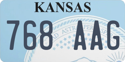 KS license plate 768AAG