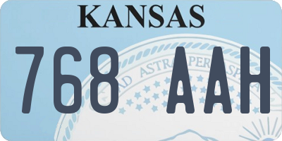 KS license plate 768AAH