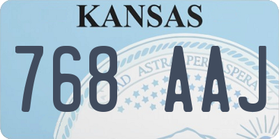 KS license plate 768AAJ
