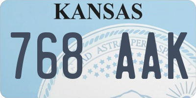 KS license plate 768AAK