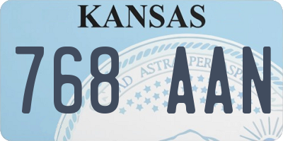 KS license plate 768AAN