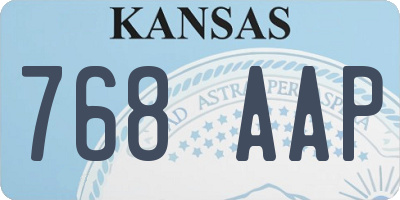 KS license plate 768AAP