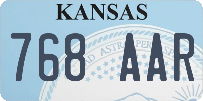 KS license plate 768AAR