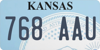 KS license plate 768AAU