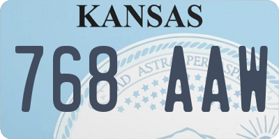 KS license plate 768AAW