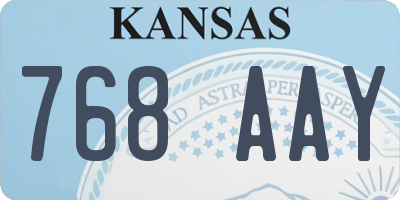 KS license plate 768AAY