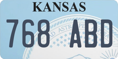 KS license plate 768ABD