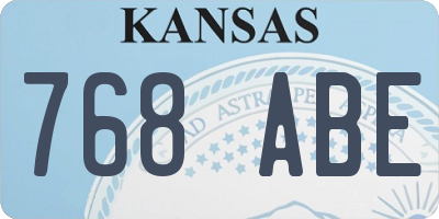 KS license plate 768ABE