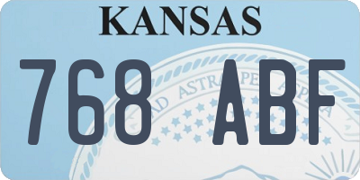 KS license plate 768ABF