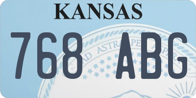 KS license plate 768ABG