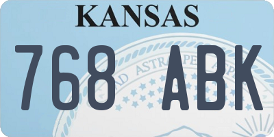 KS license plate 768ABK