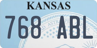 KS license plate 768ABL
