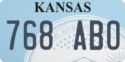 KS license plate 768ABO