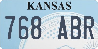 KS license plate 768ABR