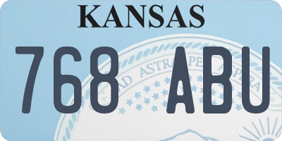 KS license plate 768ABU