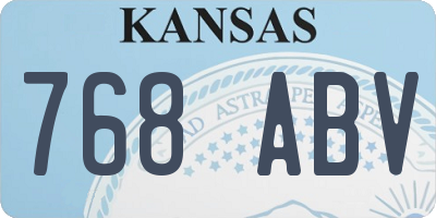 KS license plate 768ABV