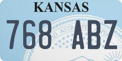 KS license plate 768ABZ