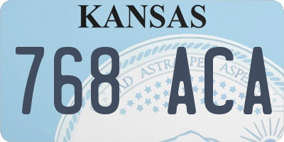 KS license plate 768ACA