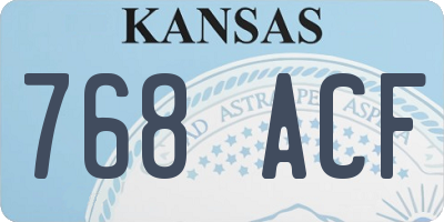 KS license plate 768ACF