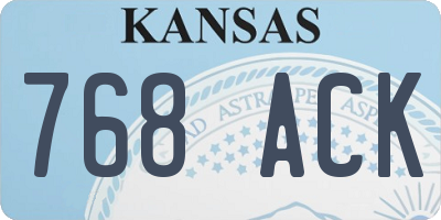 KS license plate 768ACK
