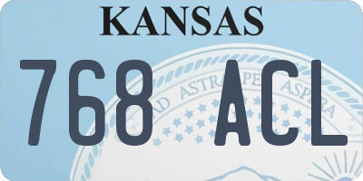 KS license plate 768ACL