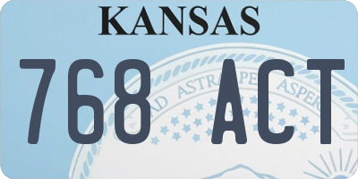 KS license plate 768ACT