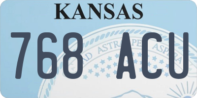 KS license plate 768ACU