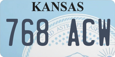 KS license plate 768ACW