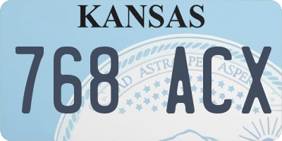 KS license plate 768ACX