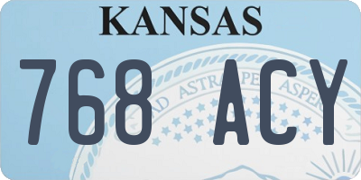 KS license plate 768ACY