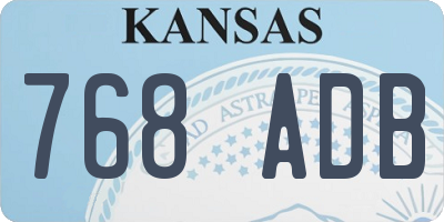 KS license plate 768ADB