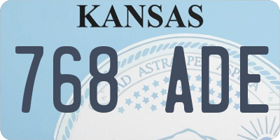 KS license plate 768ADE