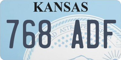 KS license plate 768ADF