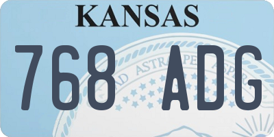 KS license plate 768ADG