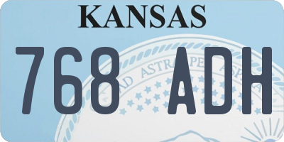 KS license plate 768ADH