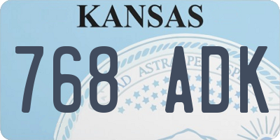 KS license plate 768ADK