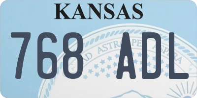 KS license plate 768ADL