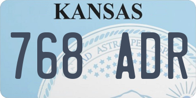 KS license plate 768ADR