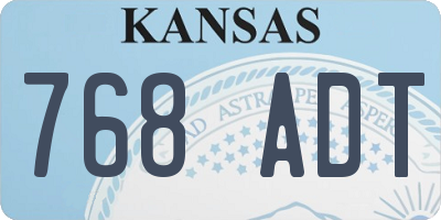 KS license plate 768ADT