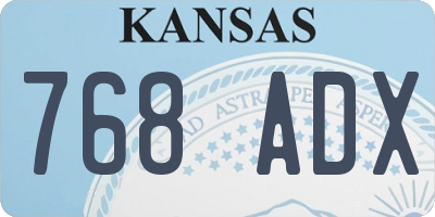 KS license plate 768ADX