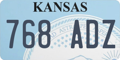 KS license plate 768ADZ
