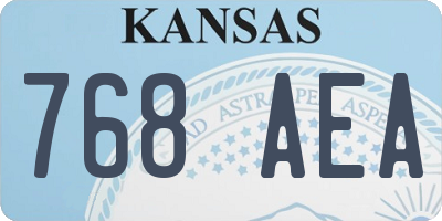 KS license plate 768AEA