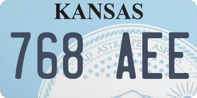 KS license plate 768AEE