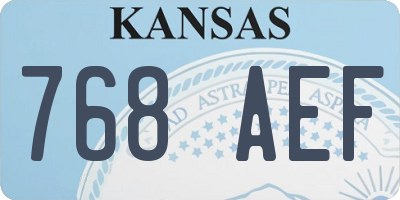 KS license plate 768AEF