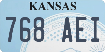 KS license plate 768AEI
