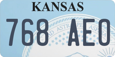 KS license plate 768AEO