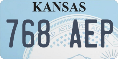 KS license plate 768AEP